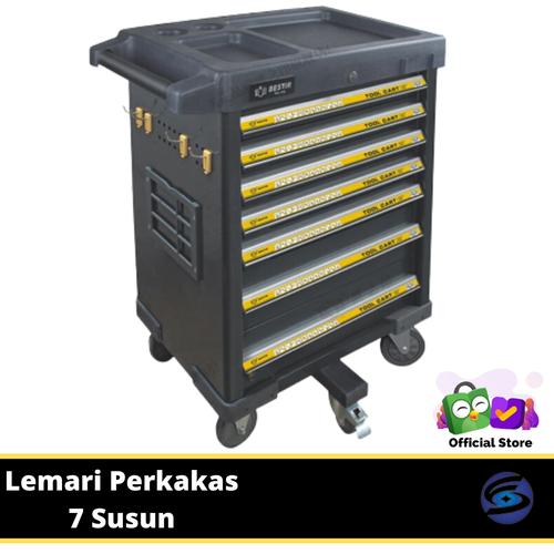 [EZM.3700416] BESTIR Lemari Perkakas 7 Susun Toolbox Cabinet Trolley Self Locking