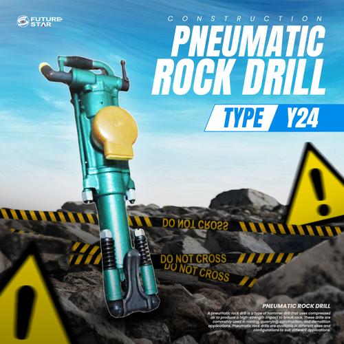[EZM.3700481] Mesin Bor Batu Tambang Pneumatik Y24 / Air Rock Drill Pneumatic Y24