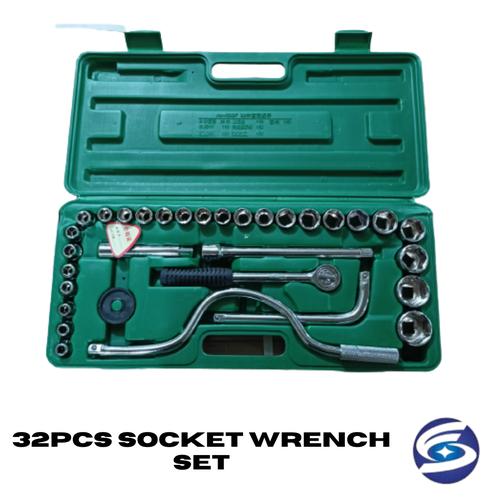 [EZM.3700586] Kunci SHOCK Set 8 - 32 mm 1/2" HAND Socket 32 Pcs 6 PT Sock