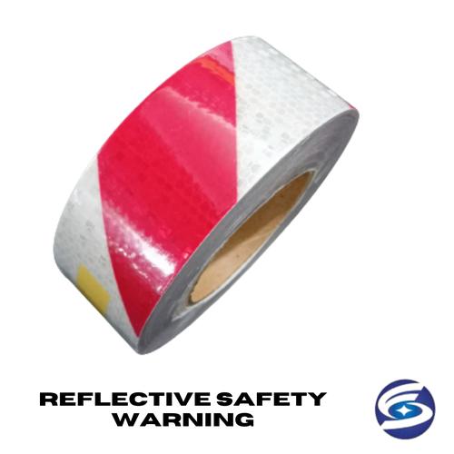 [EZM.3700587] Sticker Scotchlite Reflective Merah Putih / Police Line Safety Warning
