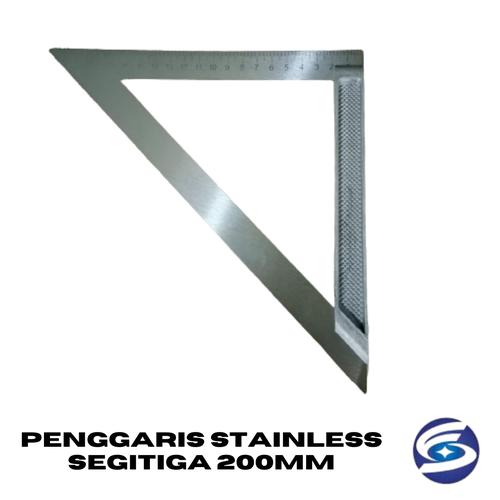 [EZM.3701272] Penggaris Stainless Segitiga 200mm / Penggaris Siku Segitiga 20cm