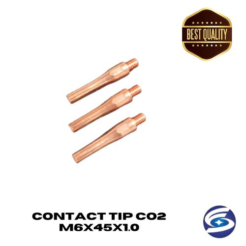 [EZM.3700606] Contact Tip Kontak Tip M6x45x1.0mm Sparepart Las CO Full Tembaga
