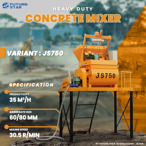[EZM.3700634] MESIN PENGADUK SEMEN BESAR 750L / Concrete Mixer Semen JS750