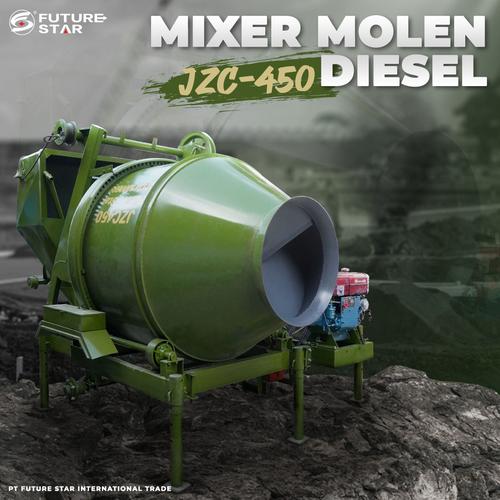 [EZM.3700703] MESIN PENGADUK SEMEN DIESEL 450L / Molen Concrete Mixer Diesel