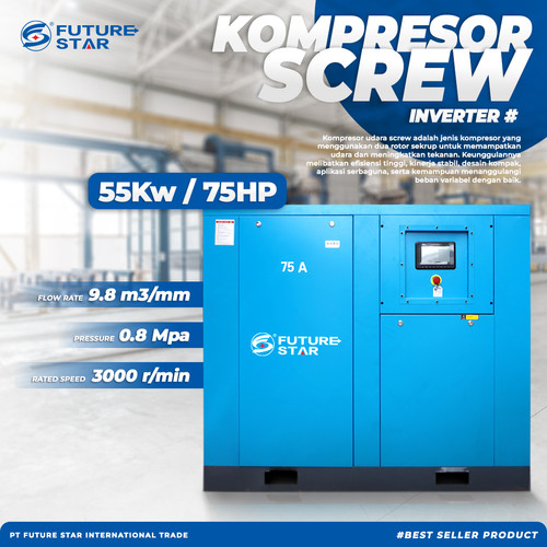 [EZM.3700723] KOMPRESOR ANGIN SCREW 75 HP INVERTER