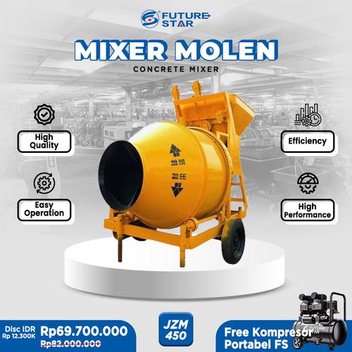 [EZM.3700975] Mesin Mixer Molen Pengaduk Beton Concrete Semen 450 Liter