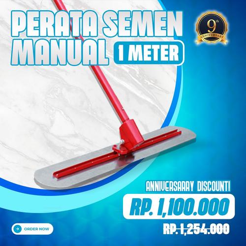 [EZM.3700459] ALAT PERATA SEMEN 1 METER / TROWEL SEMEN MANUAL STAINLESS STEEL