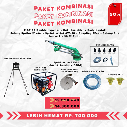 [EZM.0700307] Sprinkler Big Rain Paket Komplit Pompa Air & Irigasi Siap Pakai