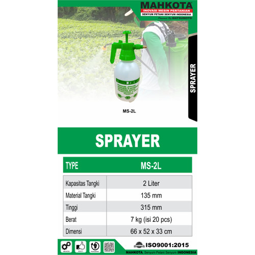 [EZM.0700326] Alat Semprotan Sprayer MAHKOTA 2L Disinfektan, Tanaman, Air, Burung