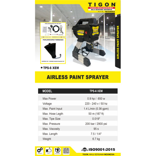 [EZM.0700368] AIRLESS PAINT SPRAYER | MESIN CAT TEMBOK TIGON TPS- 6XEM