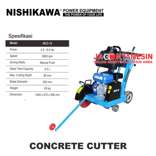 [EZM.0700439] Concrete Cutter Nishikawa NCC-12 + Blade 12″ ( GARANSI RESMI )