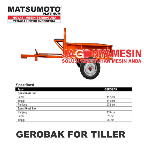 [EZM.0700468] Gerobak Untuk Mesin Tiller Bajak Sawah Matsumoto