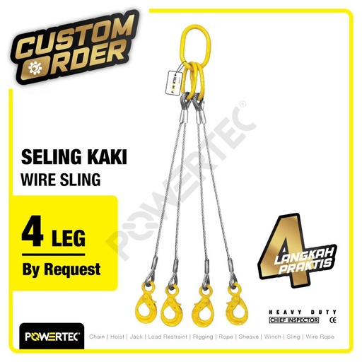 [EZO.1180379] Wire Sling 4 Legs / Seling 4 kaki POWERTEC - Custom Order