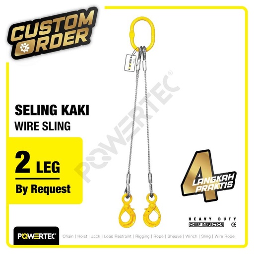[EZO.1180377] Wire Sling 2 Legs / Seling 2 kaki POWERTEC - Custom Order