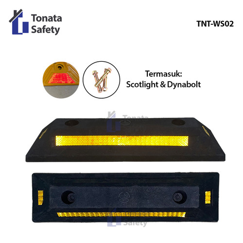 [EZO.1100393] Wheel Stopper Rubber / Pengganjal Ban / Batas Parkir TNT-WS02