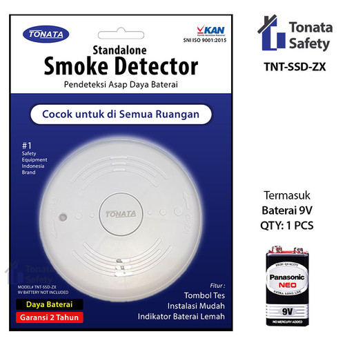 [EZO.1100479] Standalone Smoke Detector Photoelectric Tonata / Pendeteksi Asap