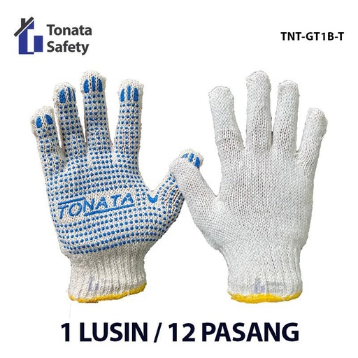 [EZO.1100417] Sarung Tangan Kerja / Kain Bintik / Tonata Biru