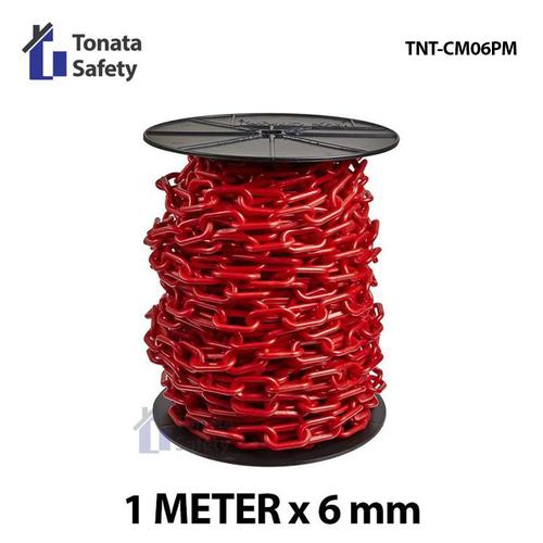 [EZO.1100523] Rantai Plastik / Cone Chain 6mm PER METER / Merah