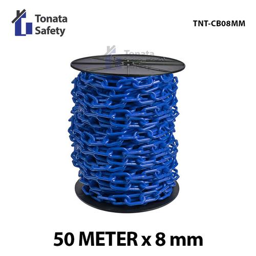 [EZO.1100502] Plastic Chain / Cone Chain 8 mm x 50 m / Biru