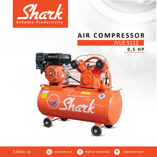 [EZM.2400848] Kompresor 1/2Hp Tangki 58 liter Shark Air Compressor+Engine JVUE 5112