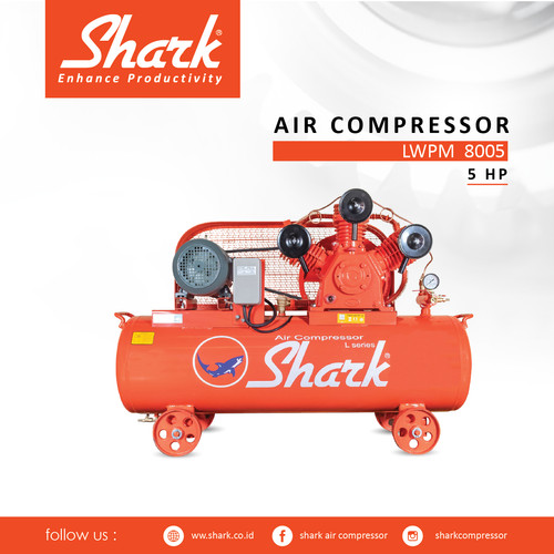 [EZM.2400844] Kompresor 5Hp Tangki 158 Liter Shark Air Compressor + Motor LWPM 8005