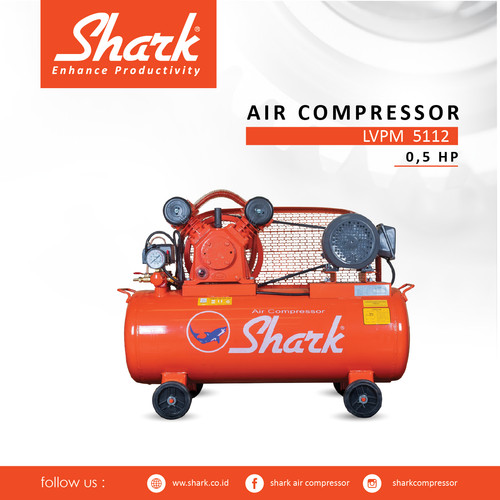 [EZM.2400851] Kompresor 1/2Hp Tangki 58 Liter Shark Air Compressor Auto+Motor