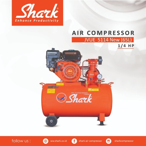 [EZM.2400818] Kompresor 1/4Hp Tangki 65Liter Penggerak Engine Shark