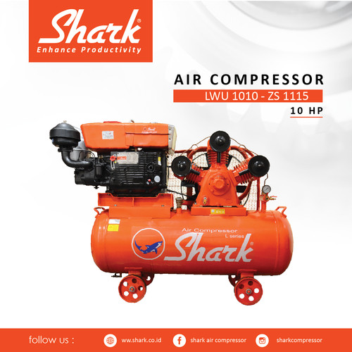 [EZM.2400723] Kompresor 10Hp Tangki 275 Liter Shark Air Compressor + Diese ZS1115