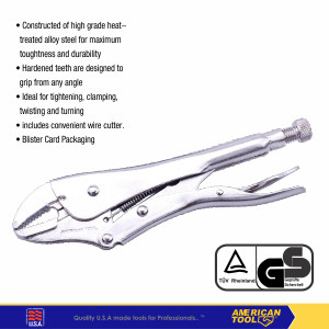 [EZM.2401300] Locking Pliers / Tang Buaya American Tool ( STRAIGHT JAWS ) 8957674