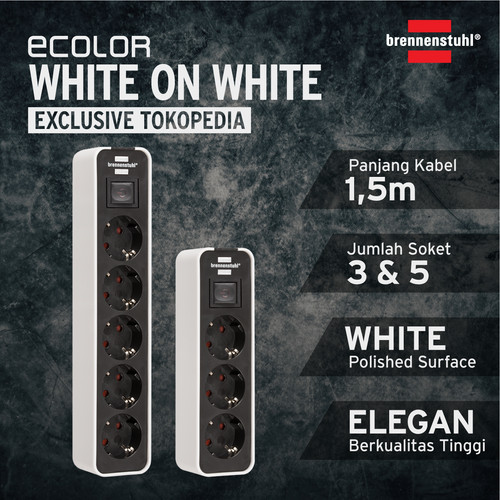 [EZM.2401193] Brennenstuhl Kabel Extension Ecolor White Bundle 3&5-Soket 20028/20024