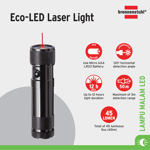 [EZM.2401135] Lampu Senter Tangan dengan Laser Pointer Presentasi Brennenstuhl LED - 1179890100