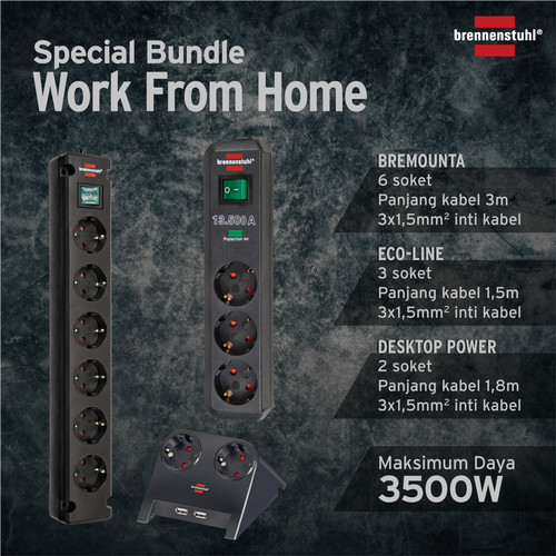 [EZM.2401184] Brennenstuhl Stop Kontak Bundle - Work from Home Essentials