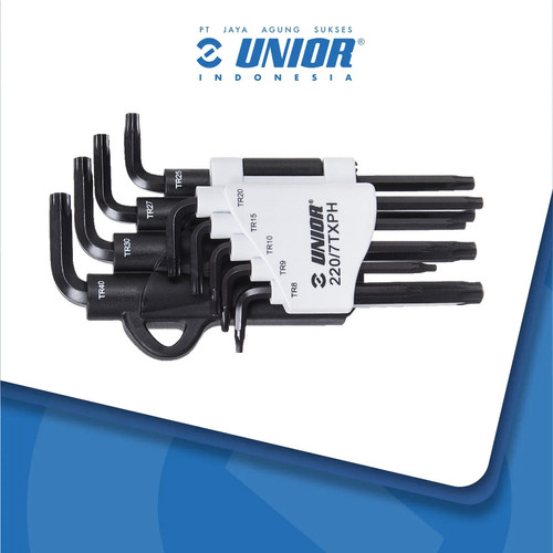 [EZM.2400426] UNIOR Set of wrenches with TX profile in plastic clip - 220/7TXPH