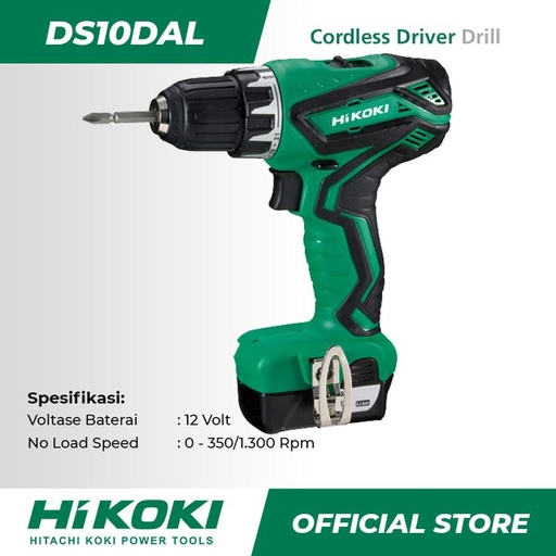 Hitachi Hikoki Cordless Driver Drill / Bor Obeng Baterai DS10DAL