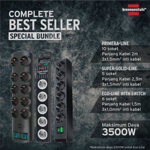 [EZM.2401217] Brennenstuhl Stop Kontak- Best of The Best Bundle (00120/80115/20020)