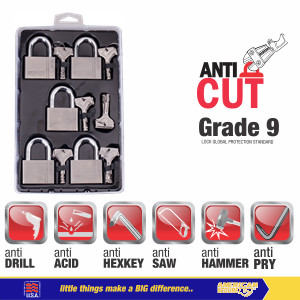 Gembok American Secure Master Key 50mm Gen 4 isi 5 Pcs S931350MK5