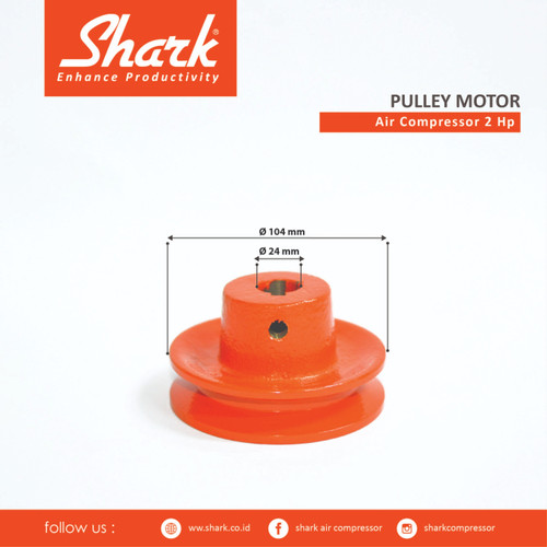 [EZM.2400681] Pulley motor kompresor Shark 2Hp