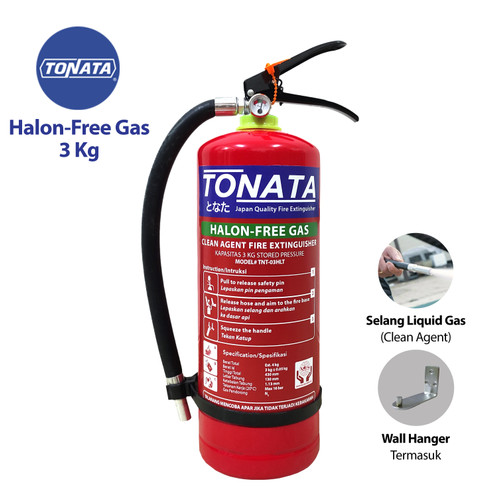 [EZO.1100551] APAR 3 kg Tonata Clean Agent Eco Liquid Gas / Set Komplit