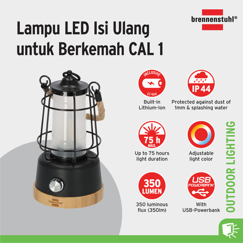 [EZM.2401044] Lampu Senter Brennenstuhl Lampu Camping LED Rechargeable Camping Light / Lampu Penerangan Perkemahan - 1171800