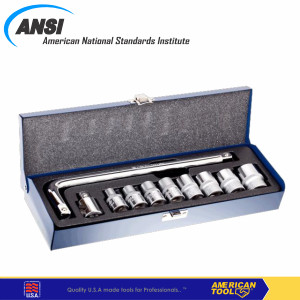 [EZM.2401280] 1/2" DR Socket set isi 10 pcs 6pt 8957491