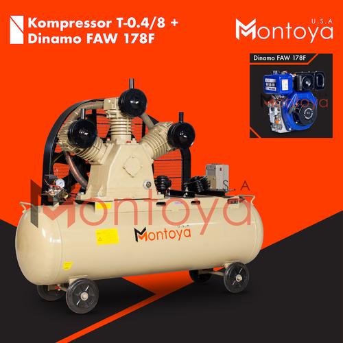 [EZM.1400631] Kompresor angin MONTOYA 5,5 hp T-0.4/8 + Diesel FAW 178F