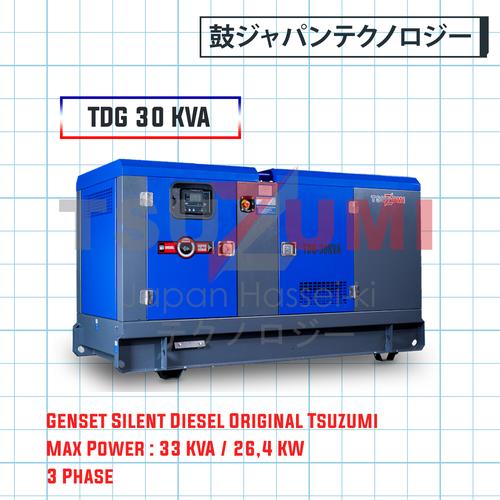 [EZM.1400872] Genset Diesel Super SIlent 30kva Tsuzumi TDG 30 KVA 3 phase