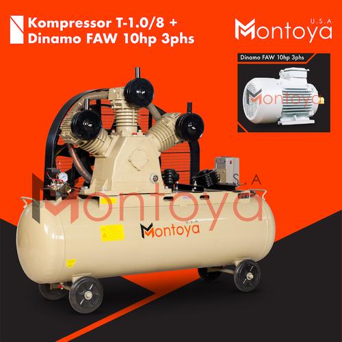 [EZM.1400641] Kompresor angin MONTOYA 10 hp T-1.0/8 + Dinamo 10 hp 3 phase