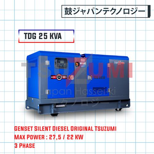 [EZM.1400871] Genset Diesel silent box 20 25 30 KVA Tsuzumi TDG 25KVA 3 phase