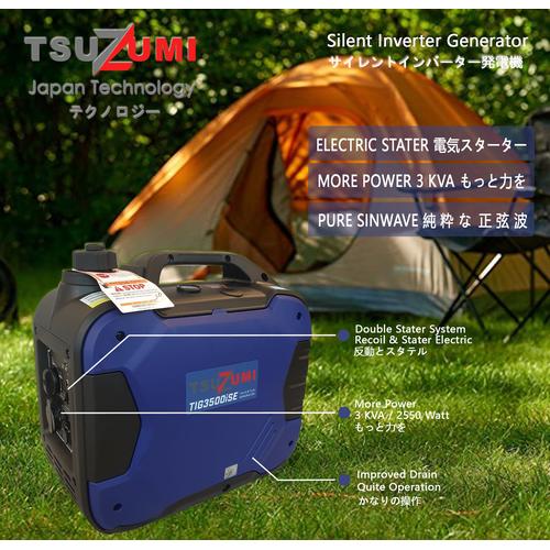 [EZM.1401071] Genset Silent 3000 VA 2500 Watt Stater Electric. Tsuzumi TIG 3500 ISE