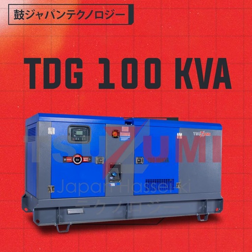 [EZM.1401325] Genset Super Silent 100 KVA 80000 Watt Heavy Duty - Tsuzumi TDG100