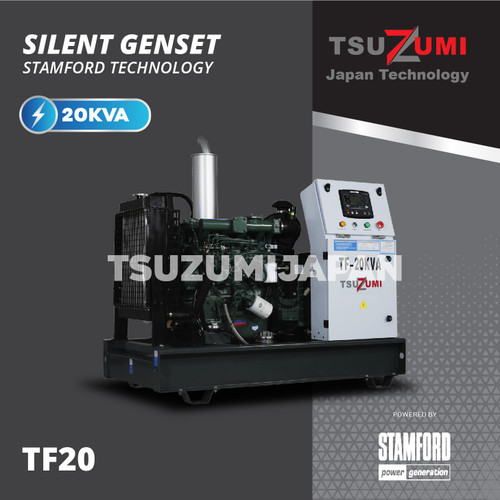 Genset 20 KVA 16000 watt Open Type Tsuzumi Japan Generator