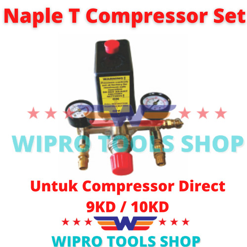 [EZM.1005978] Naple T Compressor Set, Naple Regulator Switch Kran Manometer 9KD 10KD