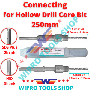 [EZM.1006090] Penyambung Hole Saw Beton Connecting Hollow Drill SDS Plus HEX 250mm