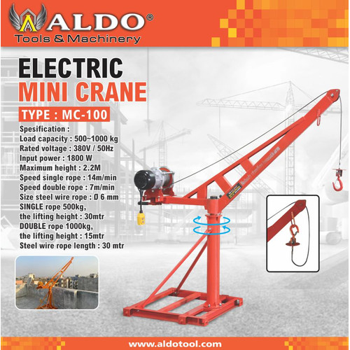 ELECTRIC MINI CRANE 1000 KG TYPE : MC- 100 MERK ALDO